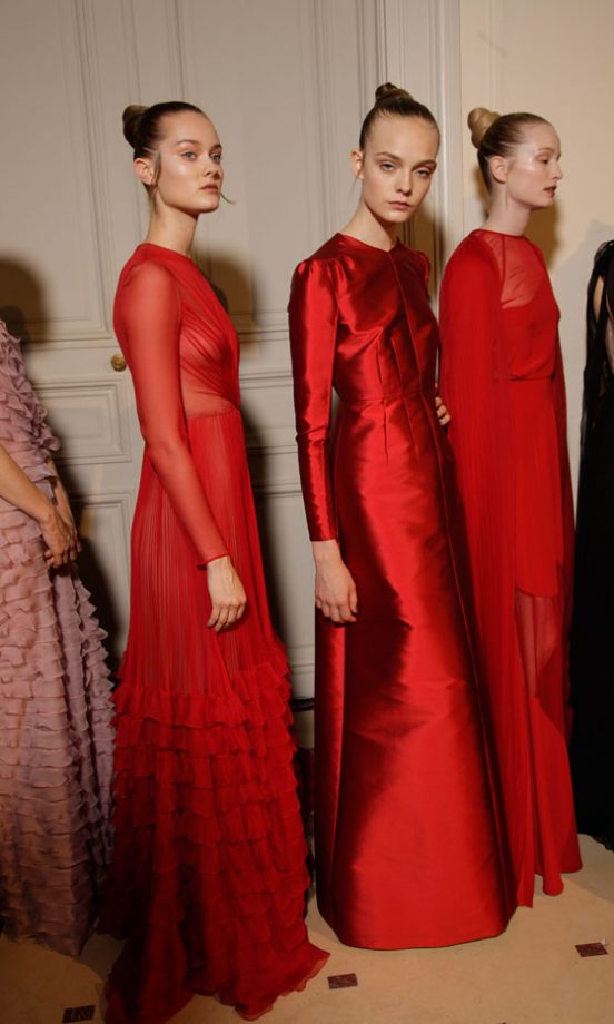 Models Backstage At The Valentino Show At Paris Couture Fashion Week, 2012