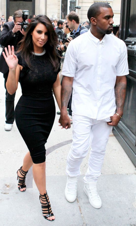Kim Kardashian And Kanye West At The Valentino Show At Paris Couture Fashion Week, 2012