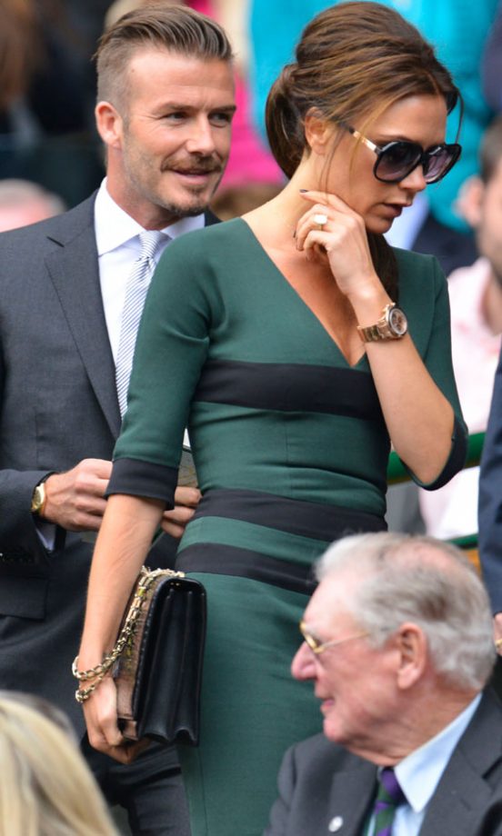 David And Victoria Beckham At Wimbledon, 2012