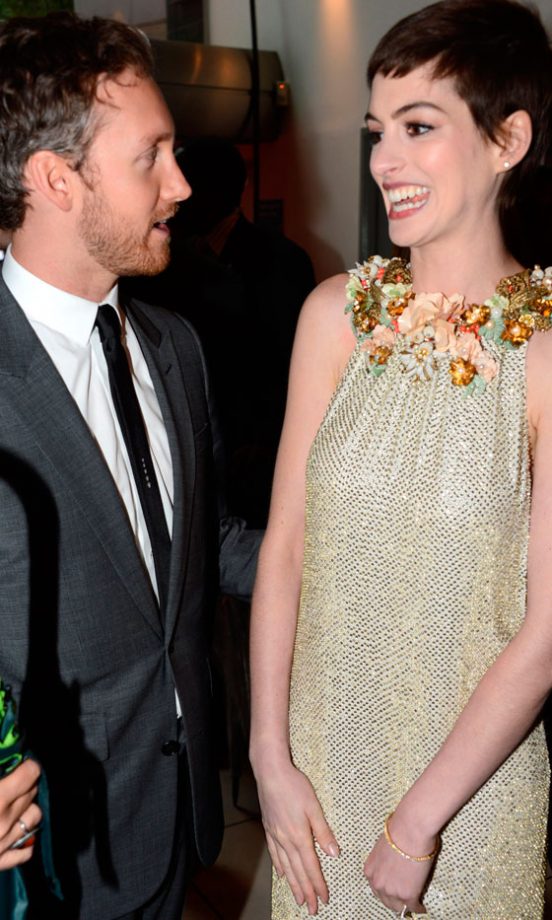 Anne Hathaway And Adam Shulman At The At The Dark Knight Rises Premiere In London, 2012