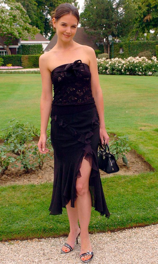 Katie Holmes Goes For A Simple LBD For The Christian Dior Fashion Show, 2004