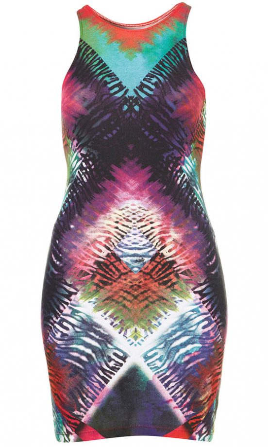 Motel Tie Dye Print Bodycon Dress, £28