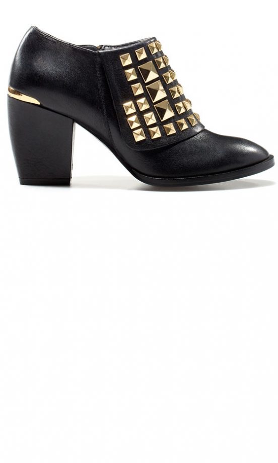 Zara Gold Studded Ankle Boots, £69.99