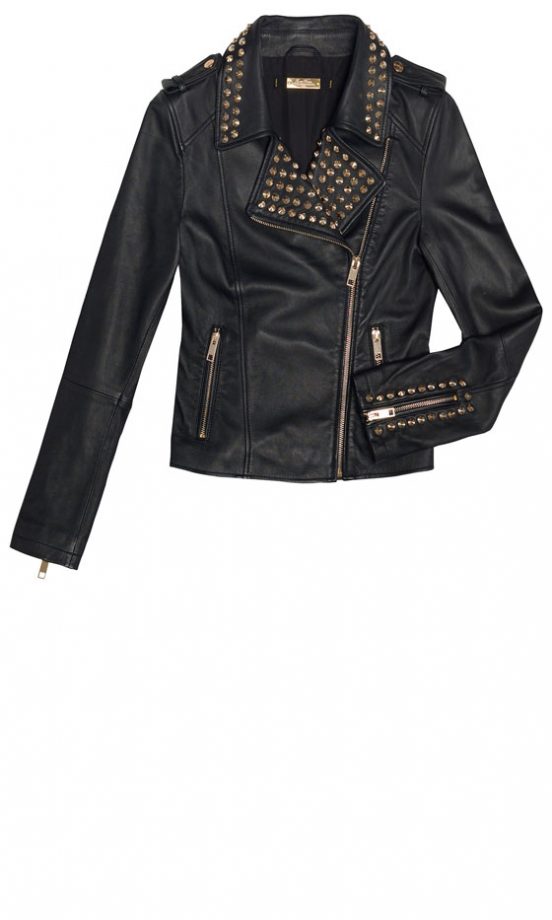 Zara Studded leather Jacket, £169.00