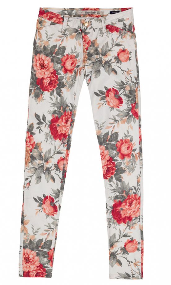 Zara Floral Print Jeans