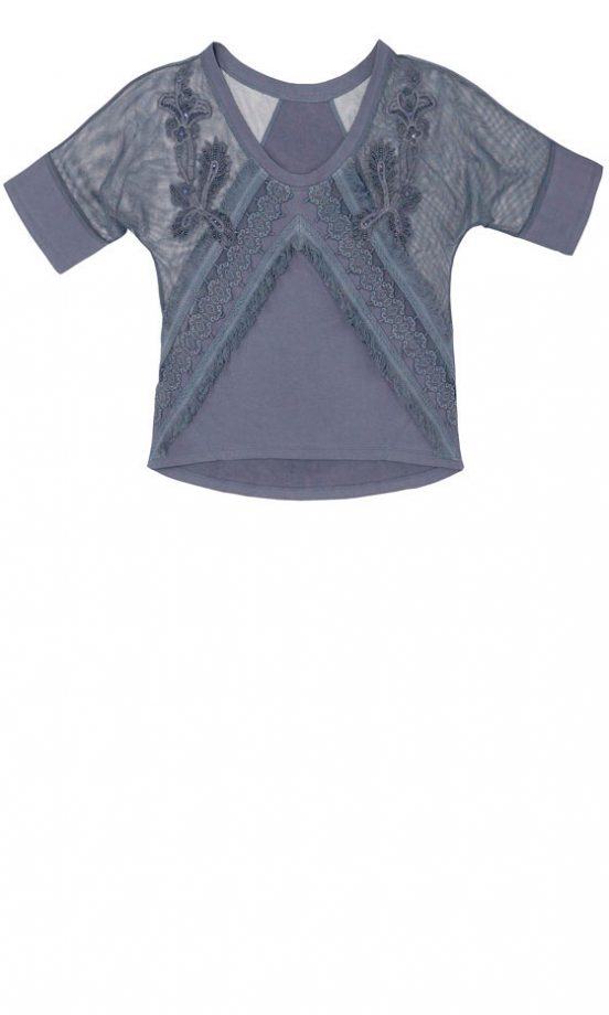 Zara Blue Appliqued Top