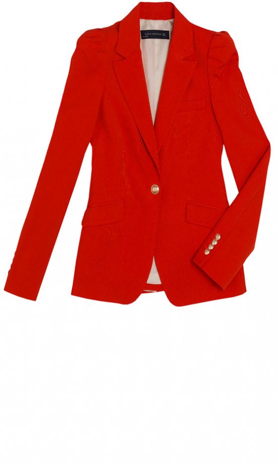 Zara Red Structured Blazer