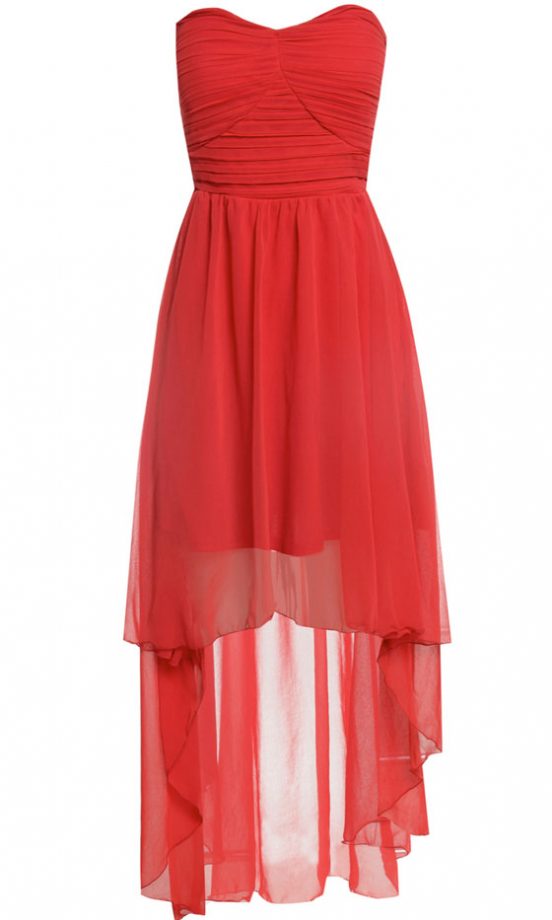 AX Paris Red Chiffon Dip Hem Dress, £35