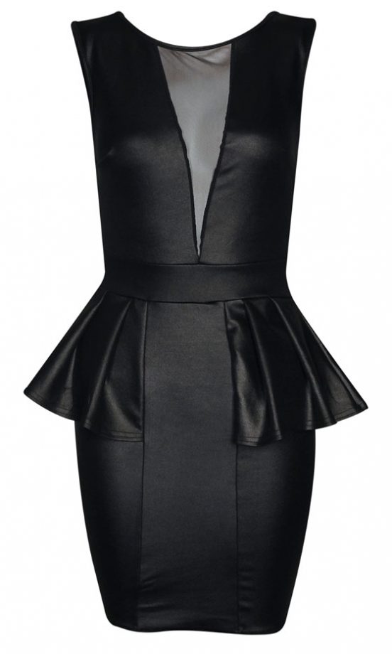 Boohoo PU Peplum Dress, £25