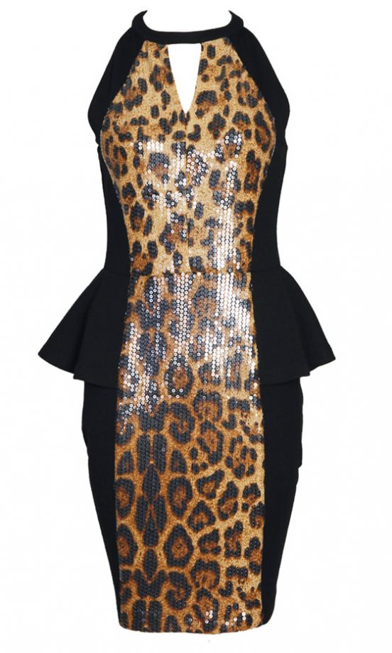 Boohoo Leopard Print Sequin Dress, £25