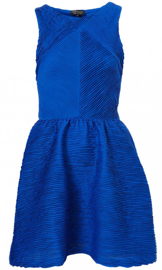 Topshop Bright Blue Textured Dress, £26