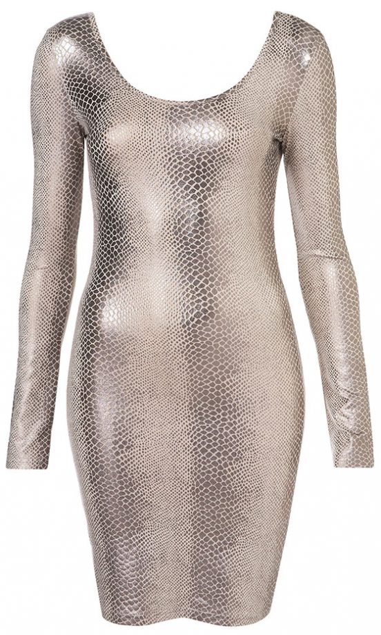 Topshop Printed Metallic Bodycon Dress, £29