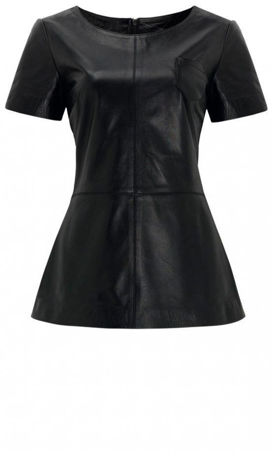 Marks And Spencer Leather Peplum Top, £199