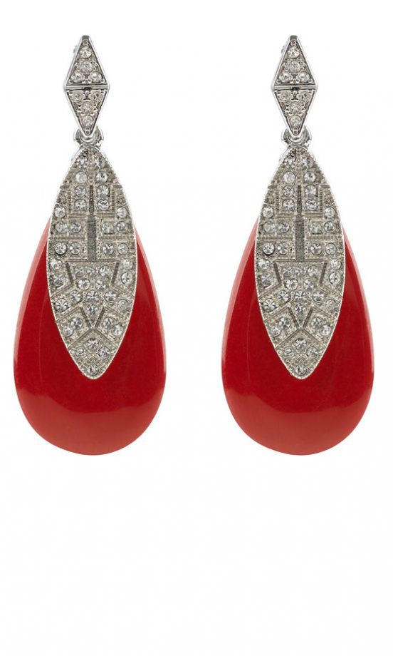 Marks And Spencer Red Drop Earrings, £15