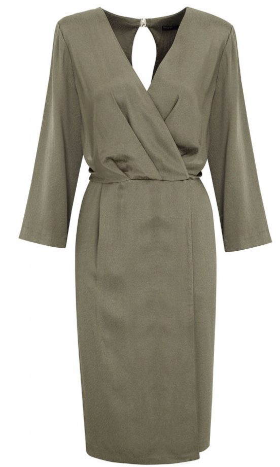 Marks And Spencer Khaki Wrap Dress