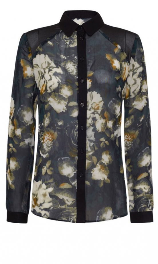 George At Asda Sheer Floral Shirt