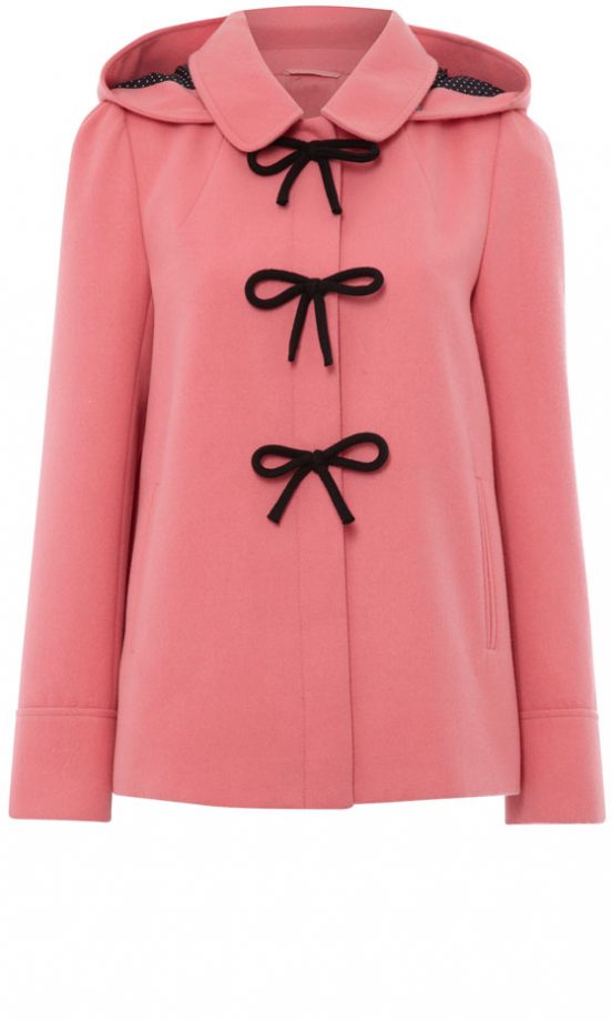 George At Asda Pink Duffle Bow Coat