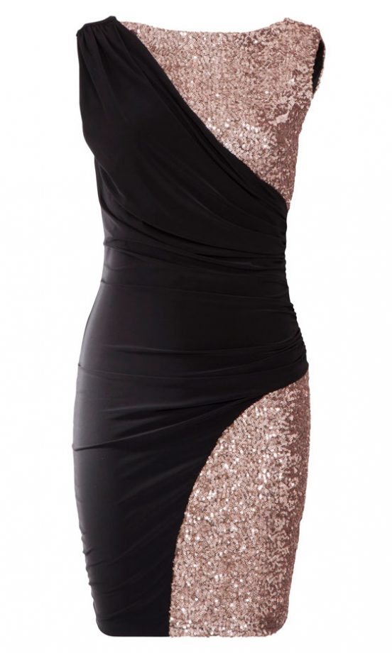 New Look Sisters Point Nitro Black Contrast Sequin Bodycon Dress, £49.99