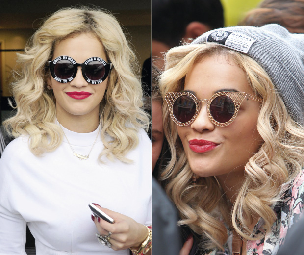 Rita Ora wearing kooky sunglasses