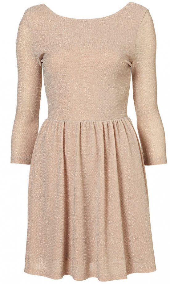 Topshop Nude Shimmer Skater Dress, £38
