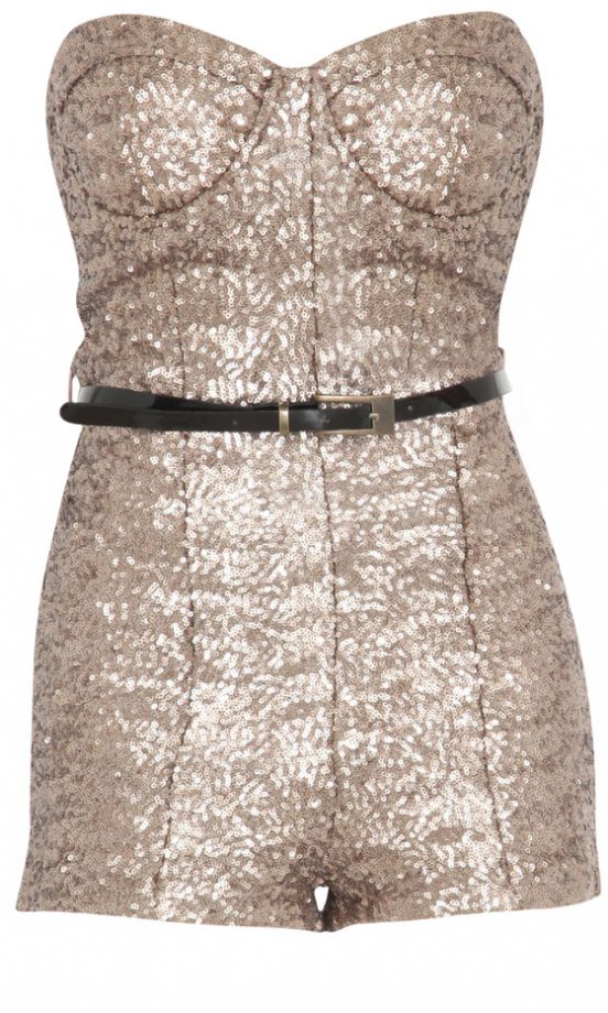 Missguided AW12 Francille Sequin Belted Playsuit, £35.99
