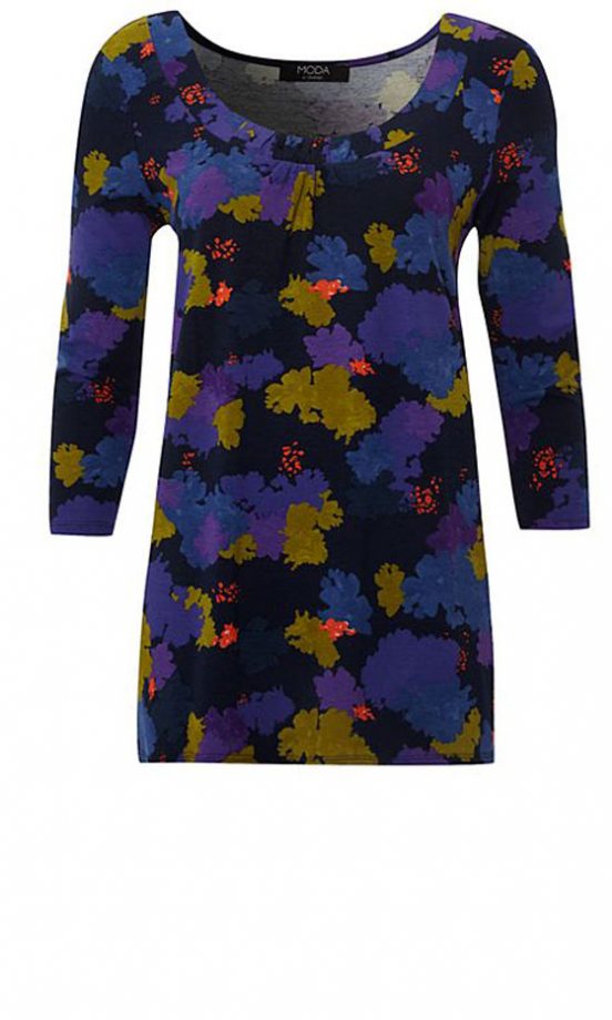 George At Asda Dark Floral Jersey Top
