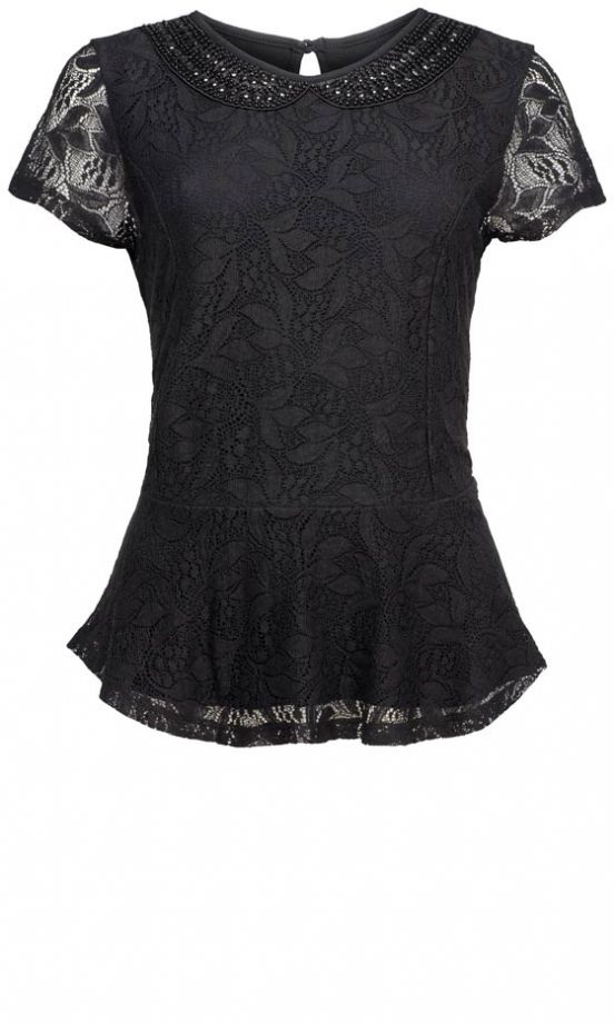 TU At Sainsbury's AW12 Black Embellished Lace Peplum, £18