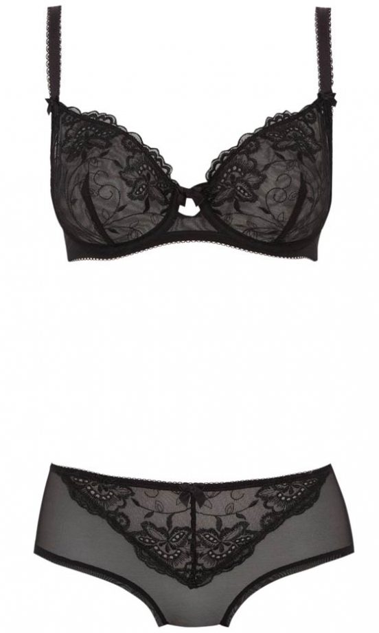 TU At Sainsbury's AW12 Black Embroidered Bra, £8 And Shorts, £4