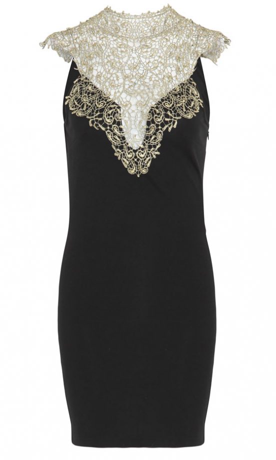 Missguided AW12 Black And Gold Lace Dress, £27.99