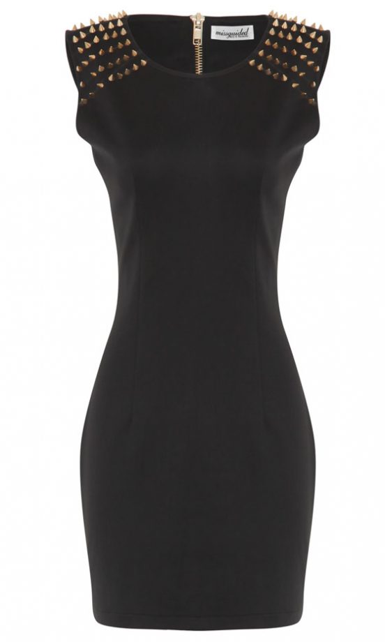 Missguided AW12 Black Dress With Studded Shoulders, £23.99