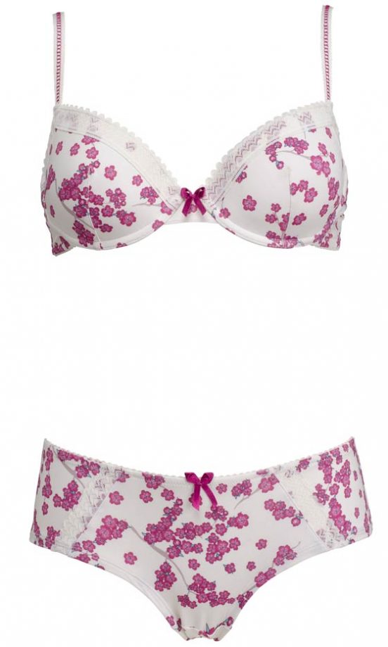TU At Sainsbury's AW12 Cherry Blossom Padded Bra And Shorts, £15