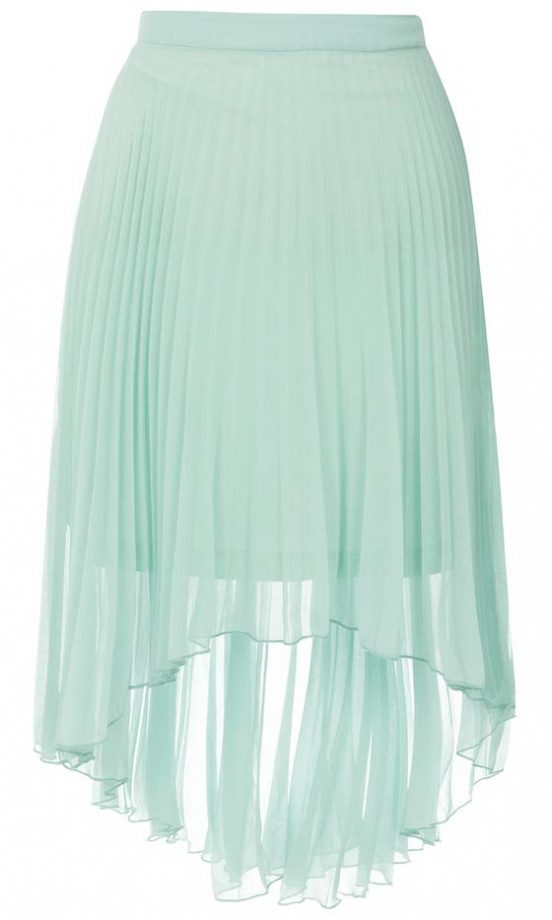 Dorothy Perkins Pleated Dip Hem Skirt, £24.99