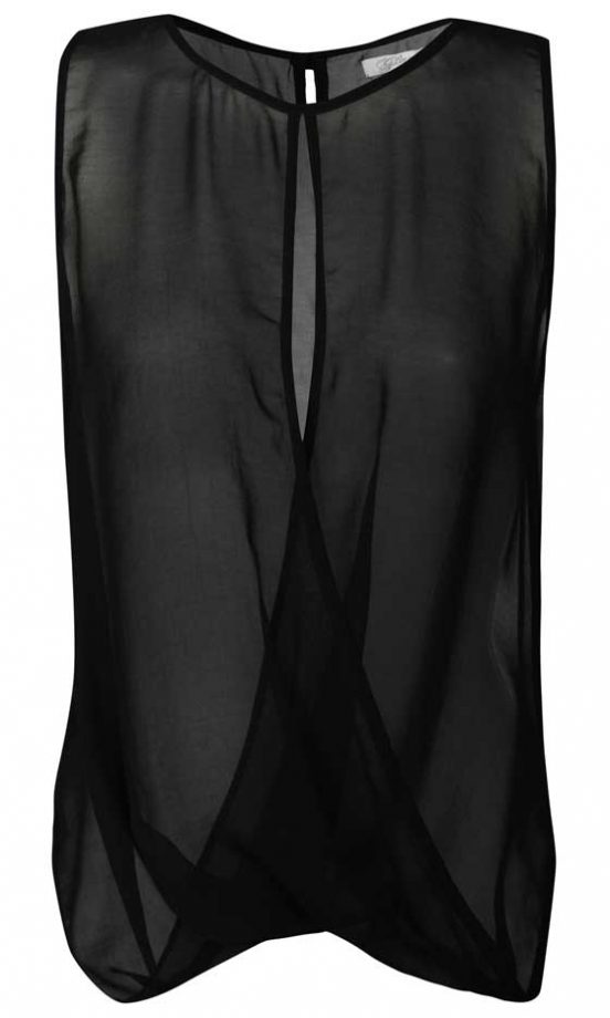 Glamorous AW12 Black Chiffon Vest Top