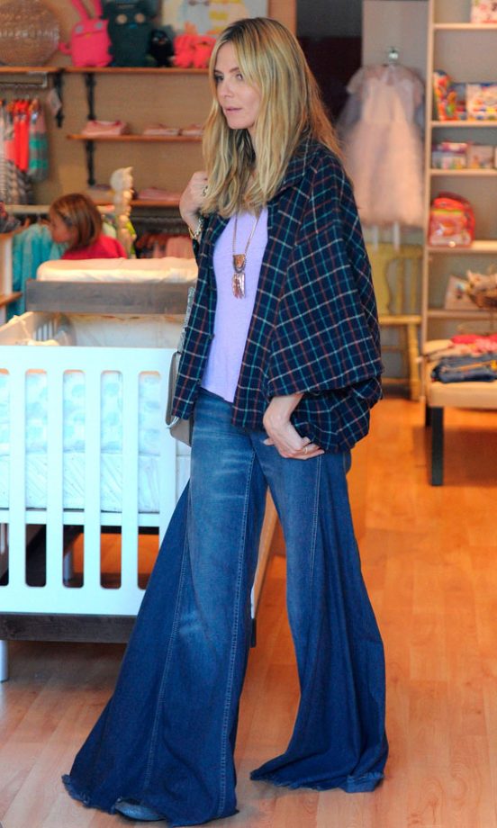 Heidi Klum Looks Cute In Some Denim Flares, January 2012