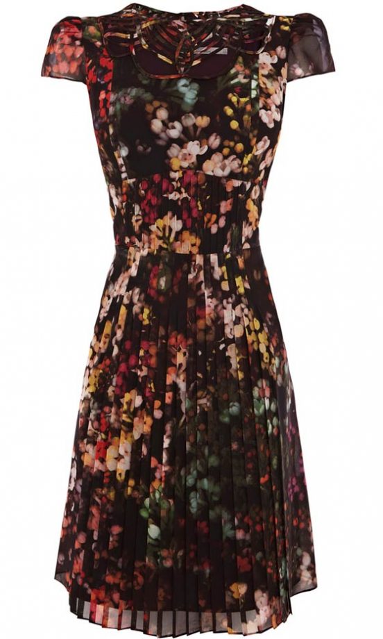 Karen Millen Dark Floral Printed Dress, £175