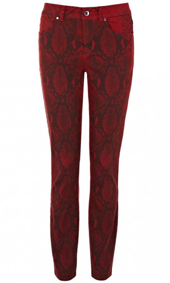 Karen Millen Red Snake Jean, £75
