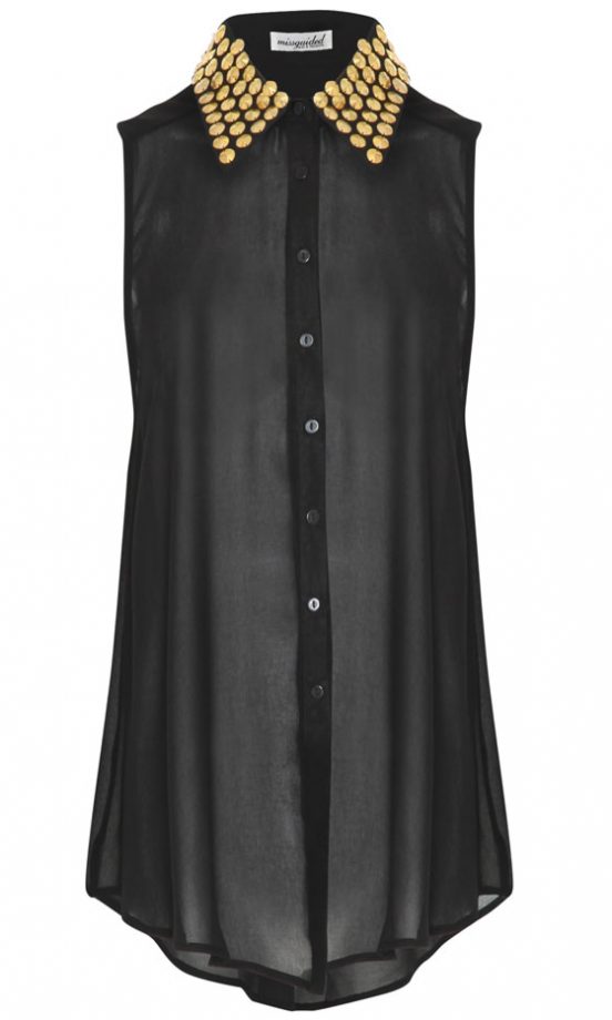 Missguided AW12 Kimberly Stud Collar Sleeveless Blouse £29.99