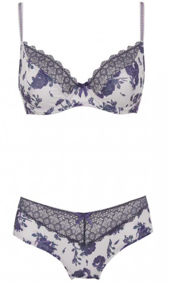 TU At Sainsbury's AW12 Purple Floral Bra, £10 And Knickers, £5