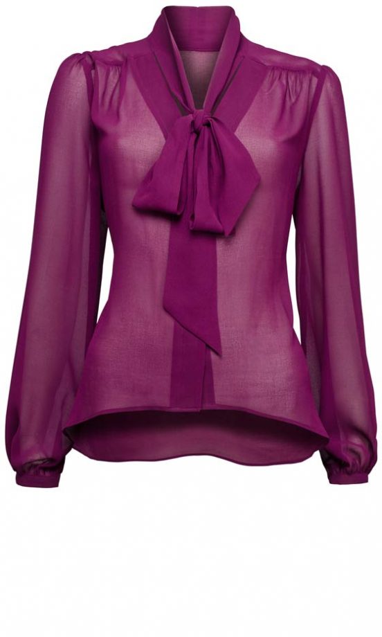 TU At Sainsbury's AW12 Purple Pussy Bow Blouse, £18