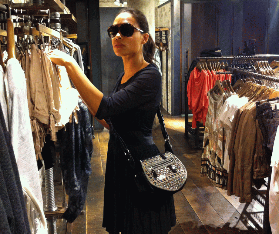 Rosario Dawson hit All Saints for a shopping spree!