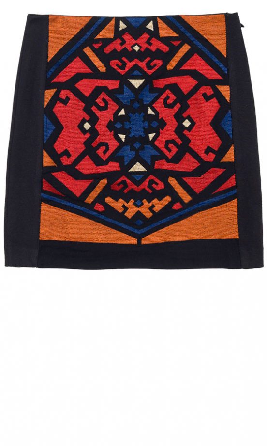 Zara Printed Mini Skirt