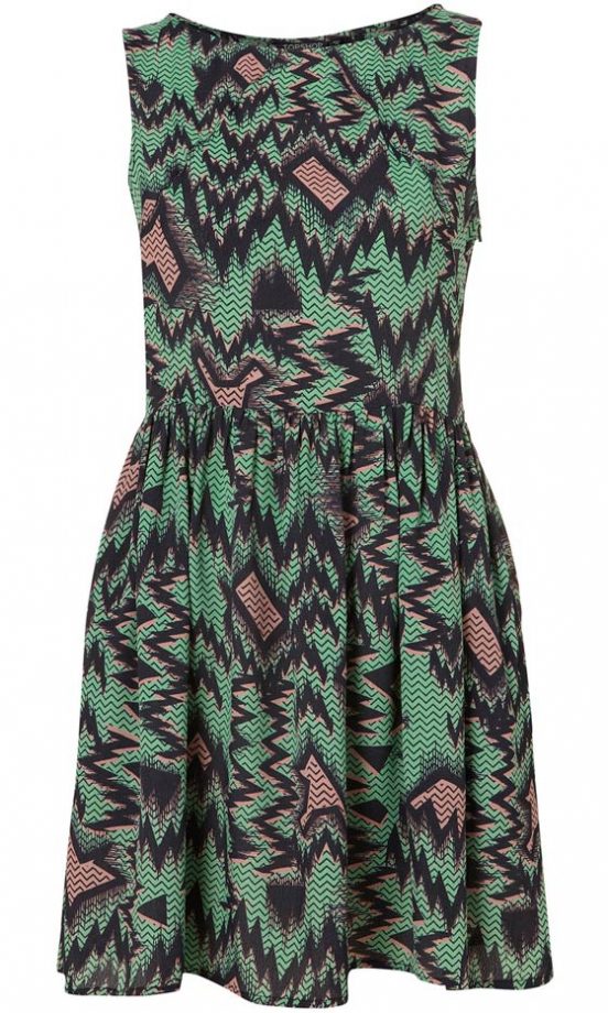 Topshop Green Zig Zag Print Dress, £36