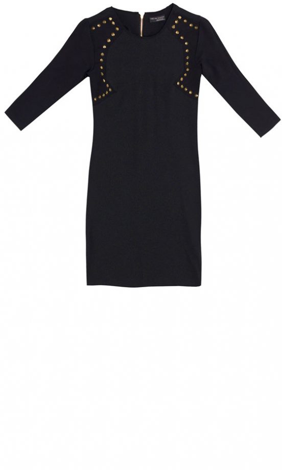 Zara Black Studded Bodycon Dress
