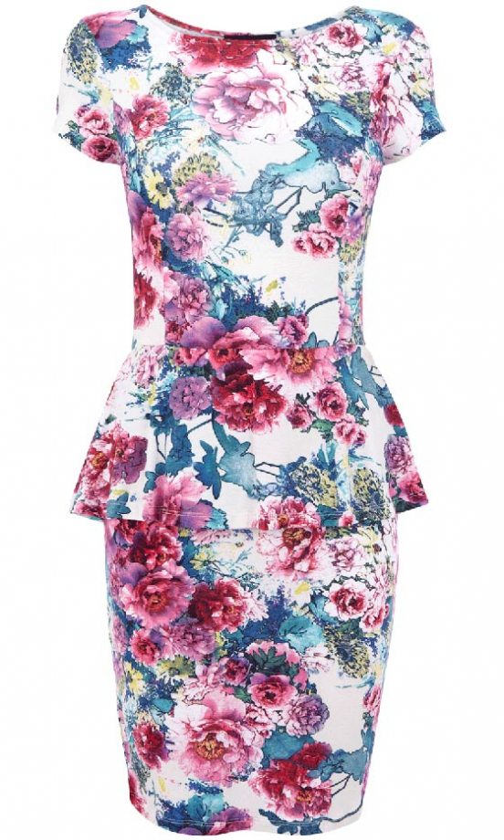 Warehouse Floral Peplum Shift Dress, £42