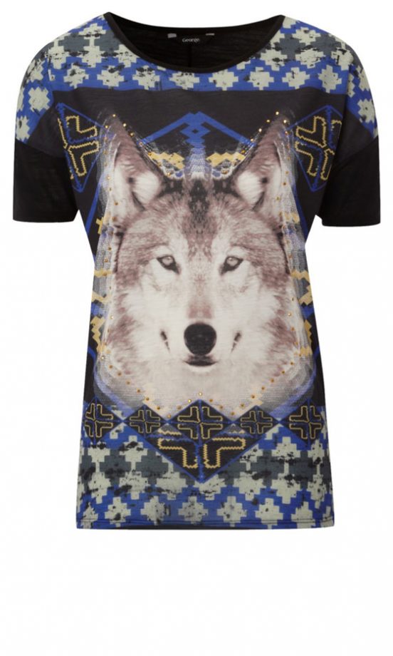 George AW12 Wolf Print Photographic Tee, £9
