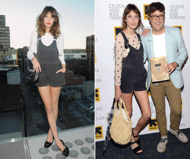 Alexa Chung loves wearing her denim dungarees!