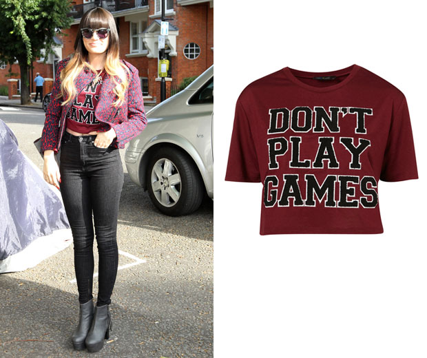 Jessie J wears an Ashish for Topshop tee shirt