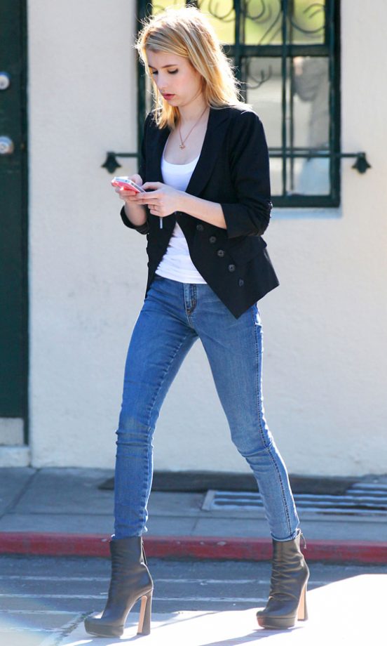 Emma Roberts Worked Off-Duty Cool In LA- We Love Her Statement Ankle Boots, 2012