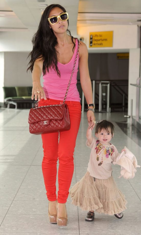 Myleene Klass Arriving In London, 2012
