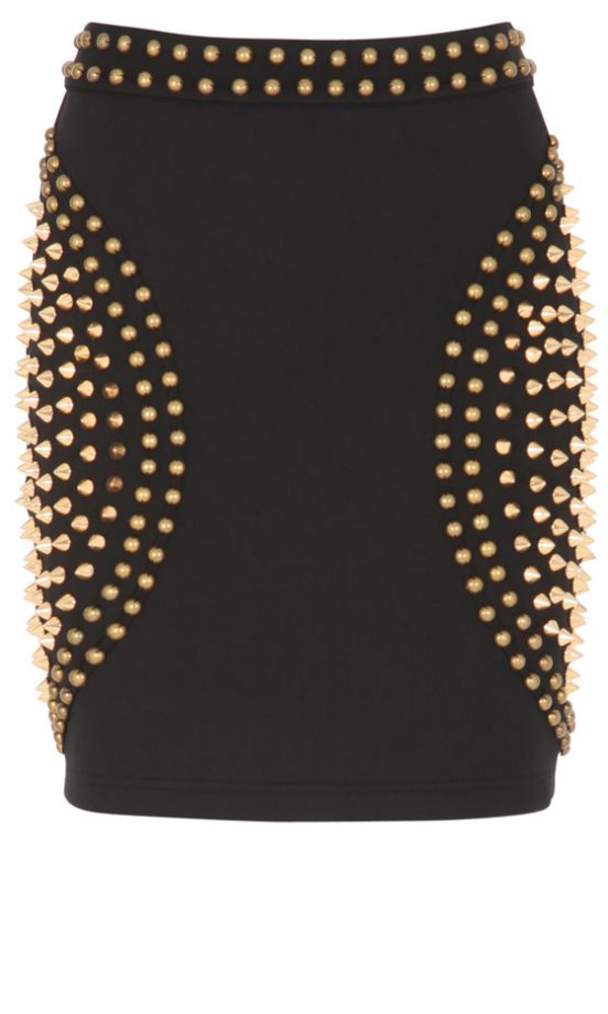 Missguided AW12 Black Studded Skirt, £24.99